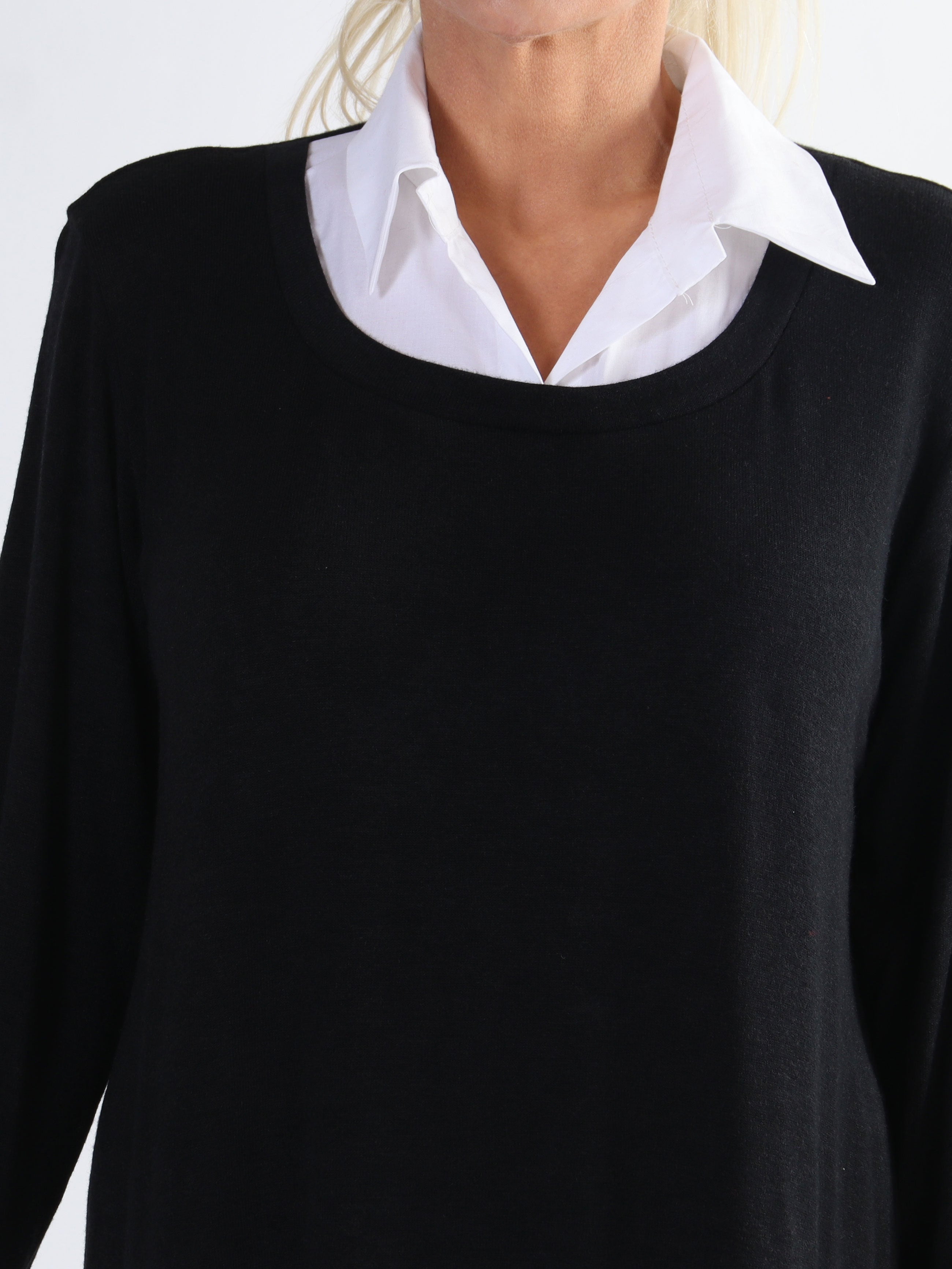 Rita - Härligt mjuk plus size-blus med vit skjortkrage